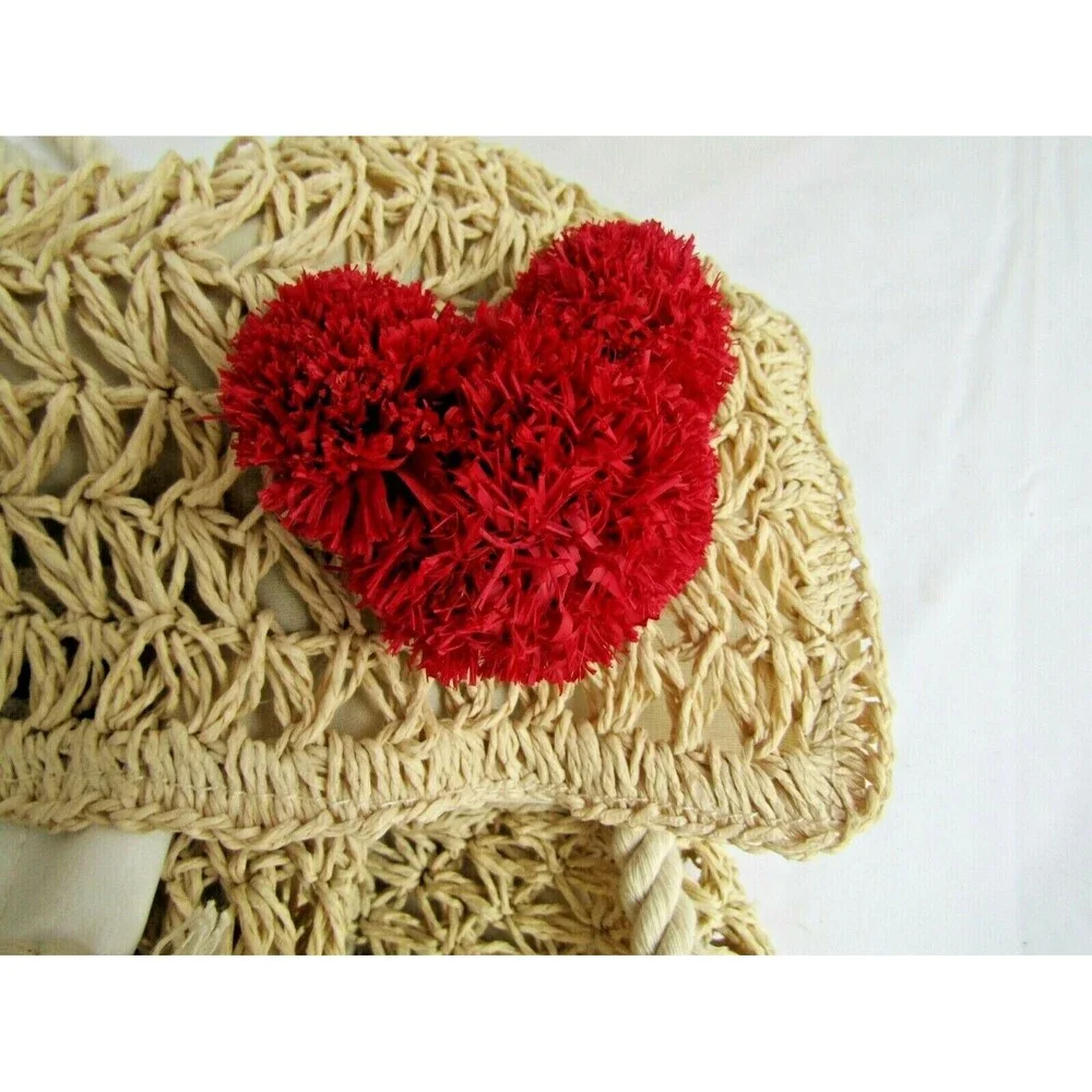 Disney Mickey Mouse Backpack Raffia Straw Drawstring Junk Food 90th Anniversary